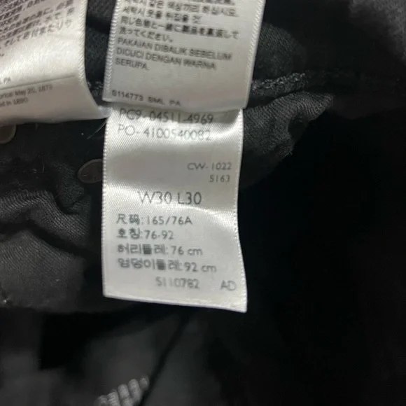 Levi’s 511 Jeans Men’s 30x30 Slim Straight Leg Black Stretch Denim Premium Big E - Picture 9 of 13